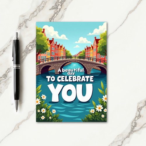 Joyful Canal Houses Card