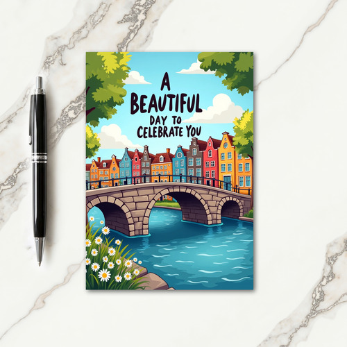 Joyful Canal Vista Birthday Card