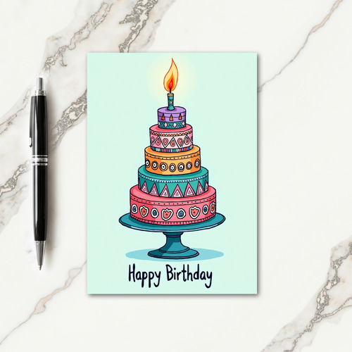 Joyful Candle Cake Card