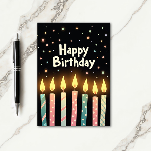 Joyful Candle Row Birthday Card