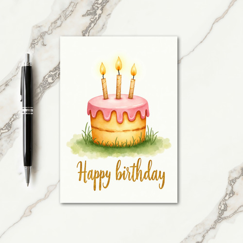 Joyful Candlelit Cake Card