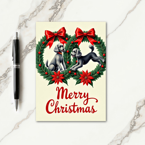 Joyful Canine Wreath Card