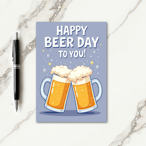 Joyful Cartoon Mugs Card
