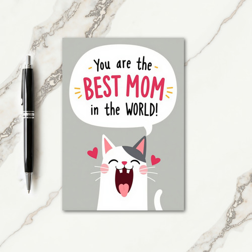 Joyful Cat Best Mom Ever Card