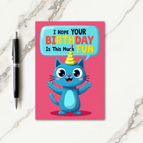 Joyful Cat Birthday Card