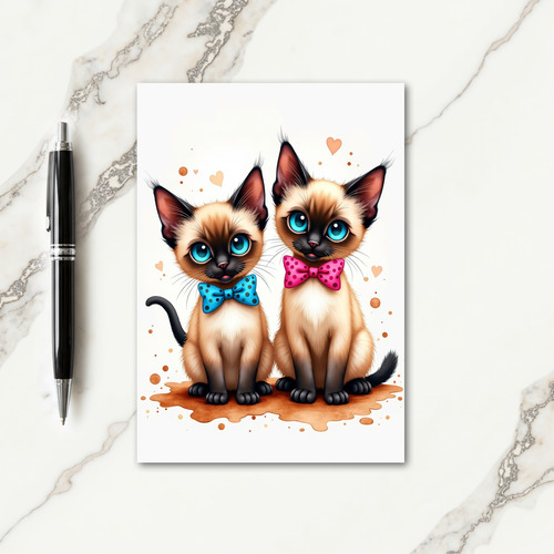 Joyful Cat Duo Birthday Card