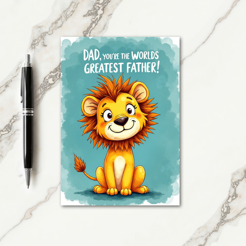 Joyful Cat Fathers Day Wish Card