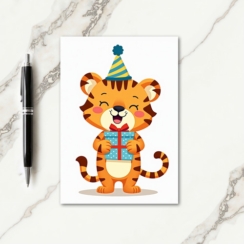 Joyful Cat Gift Birthday Card