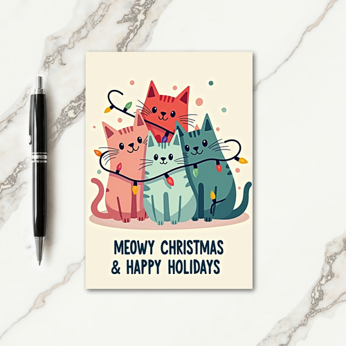 Joyful Cats Christmas Card