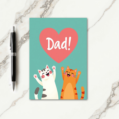 Joyful Cats Fathers Day Card