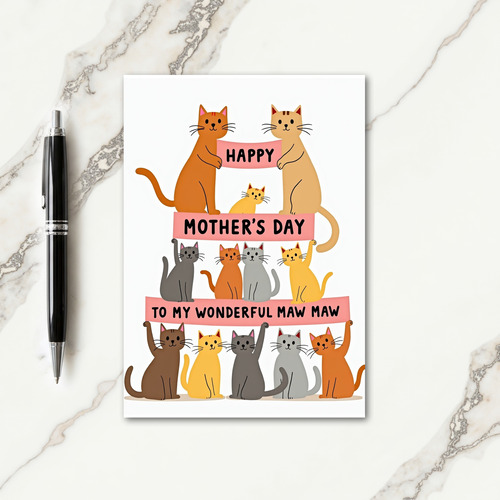 Joyful Cats Mothers Day Card