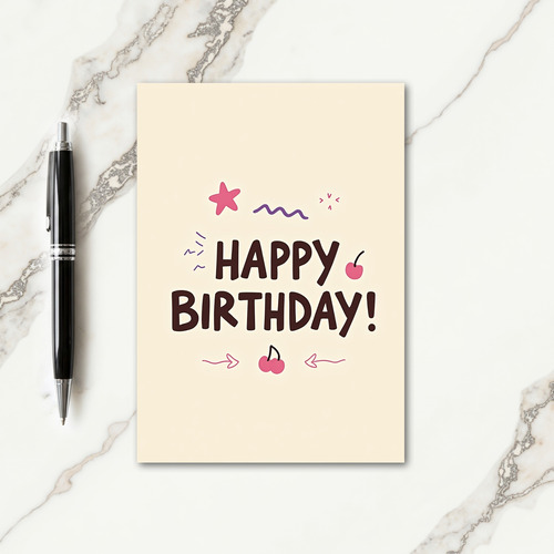 Joyful Cherry Birthday Card