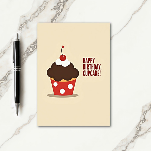 Joyful Cherry Cupcake Card