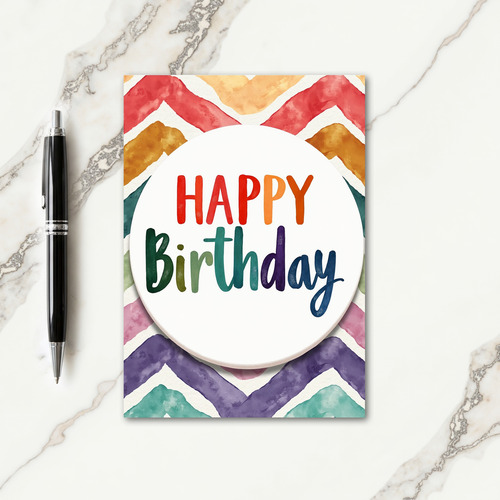Joyful Chevron Birthday Card