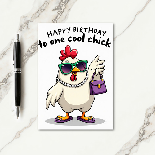 Joyful Chic Bird Birthday Card
