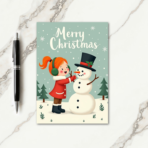 Joyful Child Snowman Card thumbnail