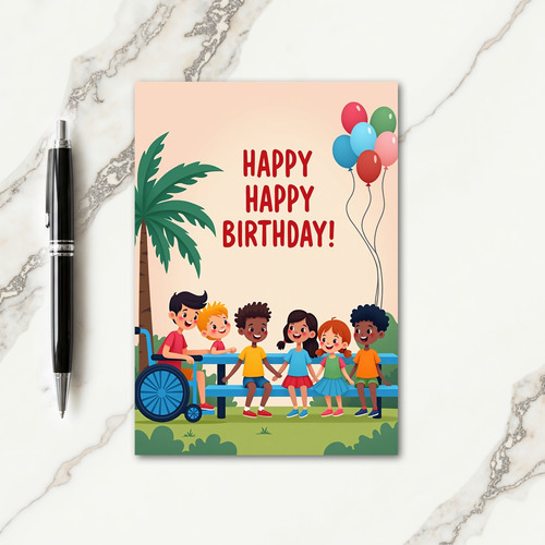 Joyful Children Birthday Card