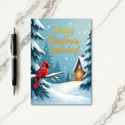 Joyful Christmas Birthday Card