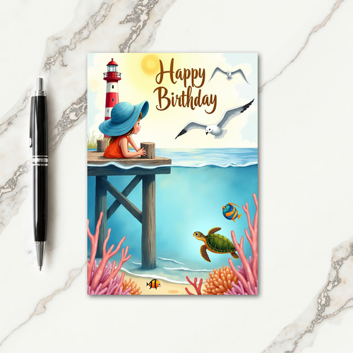 Joyful Coastal Birthday Card