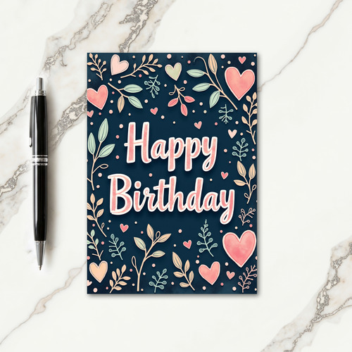 Joyful Coral Heart Card