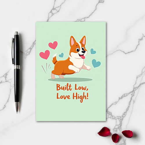 Joyful Corgi Love High Card