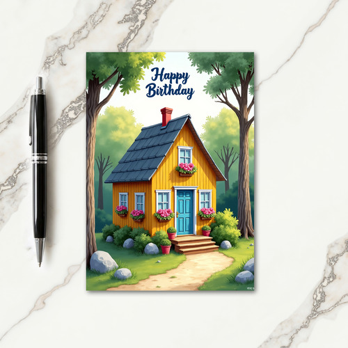 Joyful Cottage Birthday Card