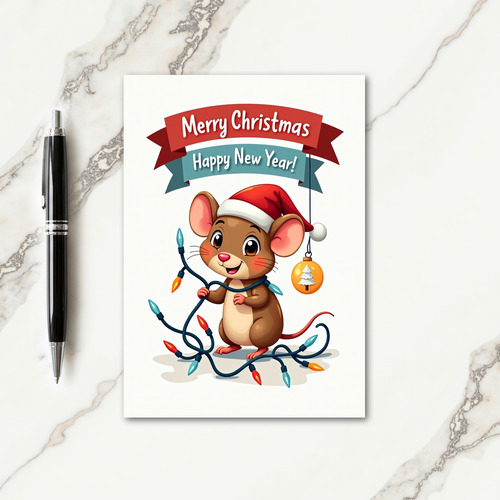 Joyful Creature Lights Christmas Card