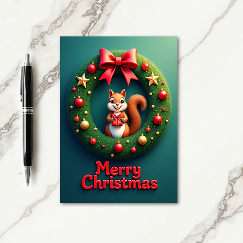 Joyful Creature Wreath Card