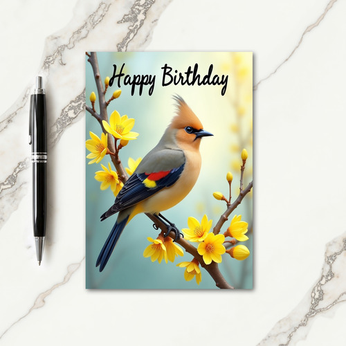 Joyful Crested Bird Card