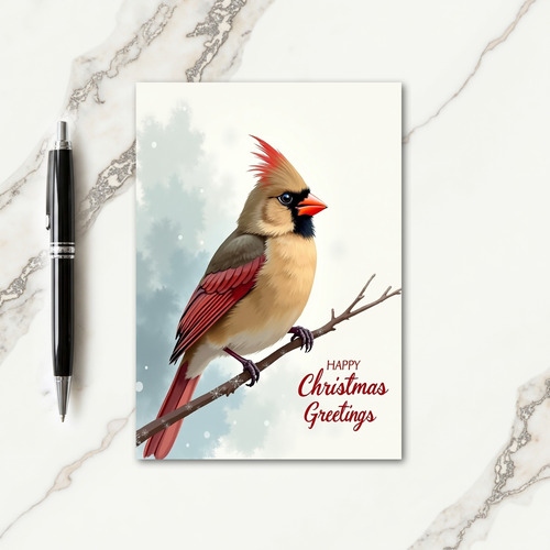 Joyful Crested Bird Christmas Card