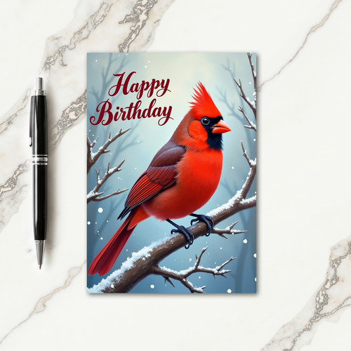 Joyful Crimson Bird Card