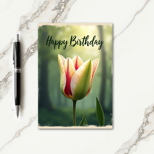 Joyful Crimson Flower Card
