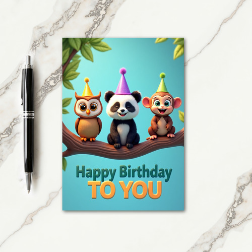 Joyful Critters Birthday Card
