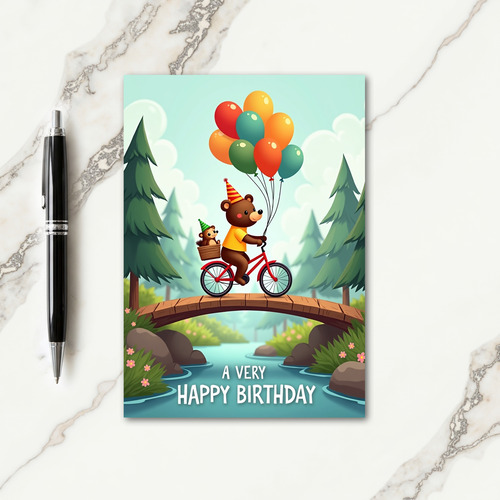 Joyful Cycling Birthday Card
