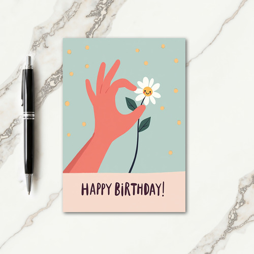 Joyful Daisy Hand Birthday Card