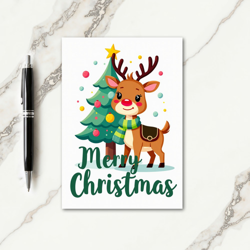 Joyful Deer Illustration Card