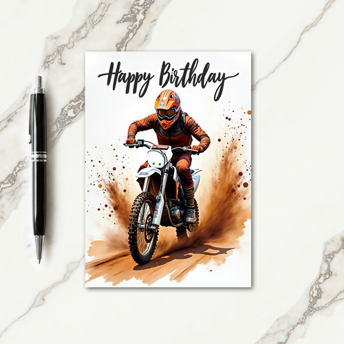 Joyful Dirt Bike Birthday Card