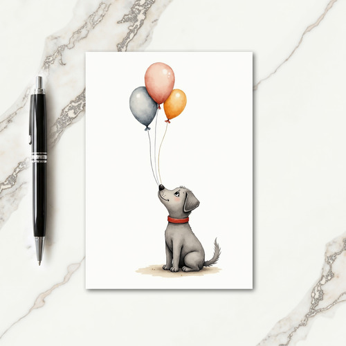 Joyful Dog Balloons Card