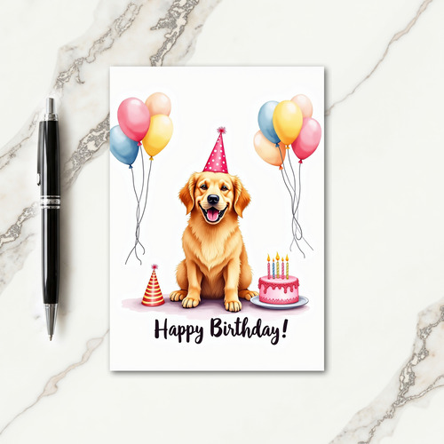 Joyful Dog Birthday Party Card