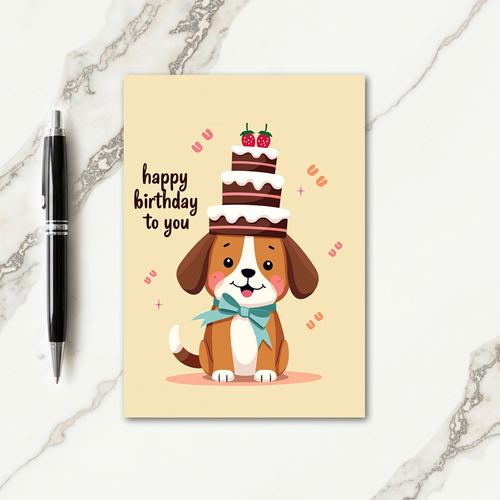 Joyful Dog Cake Card