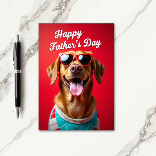 Joyful Dog Fathers Day Smile Card