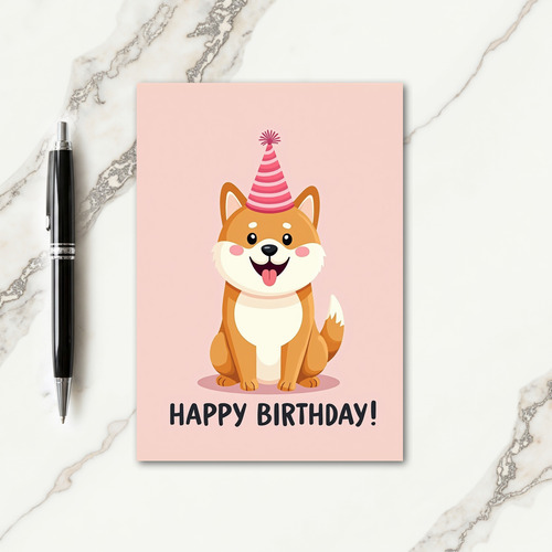 Joyful Dog Hat Birthday Card