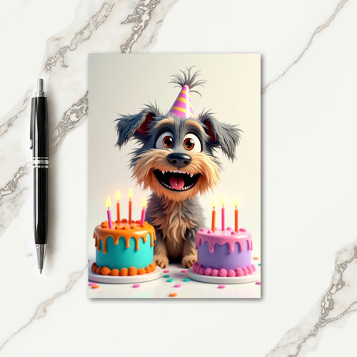 Joyful Dog Party Hat Card