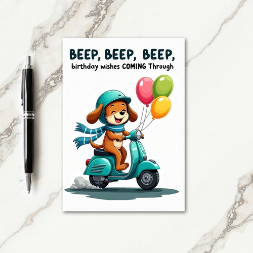 Joyful Dog Scooter Card