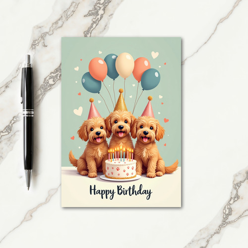 Joyful Dog Trio Birthday Card