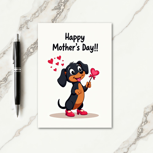 Joyful Doggy Mothers Day Card