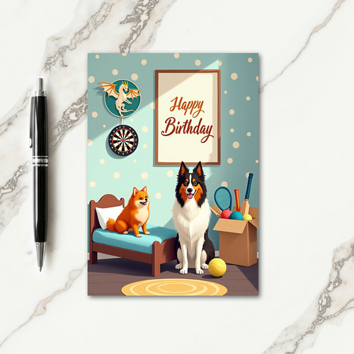 Joyful Dogs Birthday Gifts Card