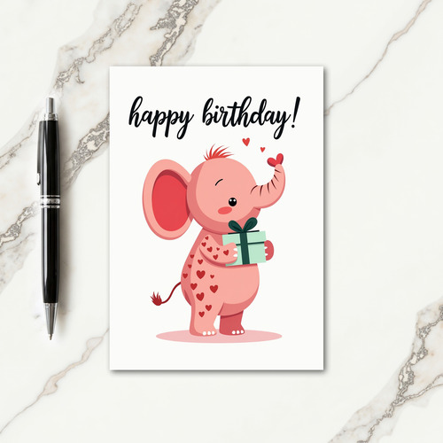 Joyful Elephant Birthday Card