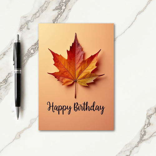Joyful Fall Leaf Birthday Card