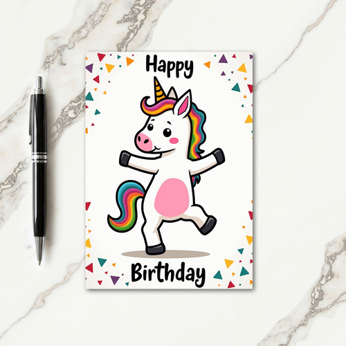 Joyful Fantasy Creature Birthday Card